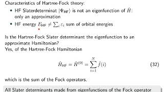 VK 20 Hartree Fock 5: Hartree-Fock Hamiltonian