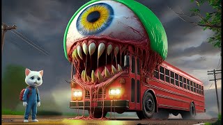  Kitten Encountered A Mutated School Bus Monster On Its Way To School  Fluffary 