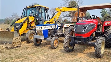 Jcb 3dx Eco Excellence Backhoe Machine Loading Red Mud In Mahindra and Swaraj Tractors | Jcb Video