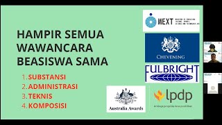 WEBINAR BEASISWA - Tips Interview dan Kiat Menulis Motivation Letter