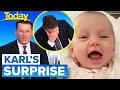 Karl surprised with message from baby daughter Harper | Today Show Australia