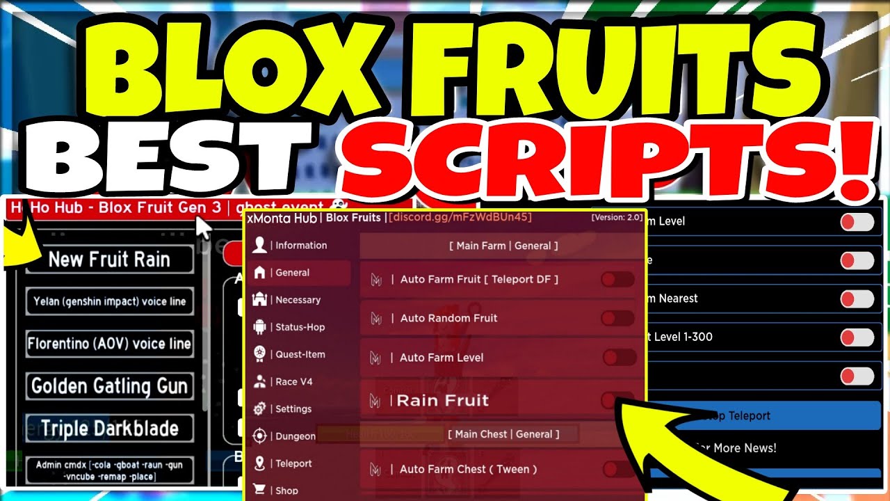 Script Blox Fruit No Key AUTO FARM HOHO HUB V3, RAIN FRUIT, AUTO MASTERY, AUTO RAID