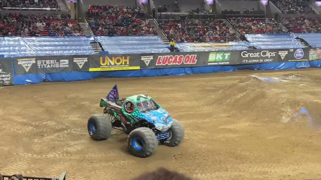 Jurassic Attack Freestyle (Winning)-Monster Jam Portland Oregon 2022-Show 3