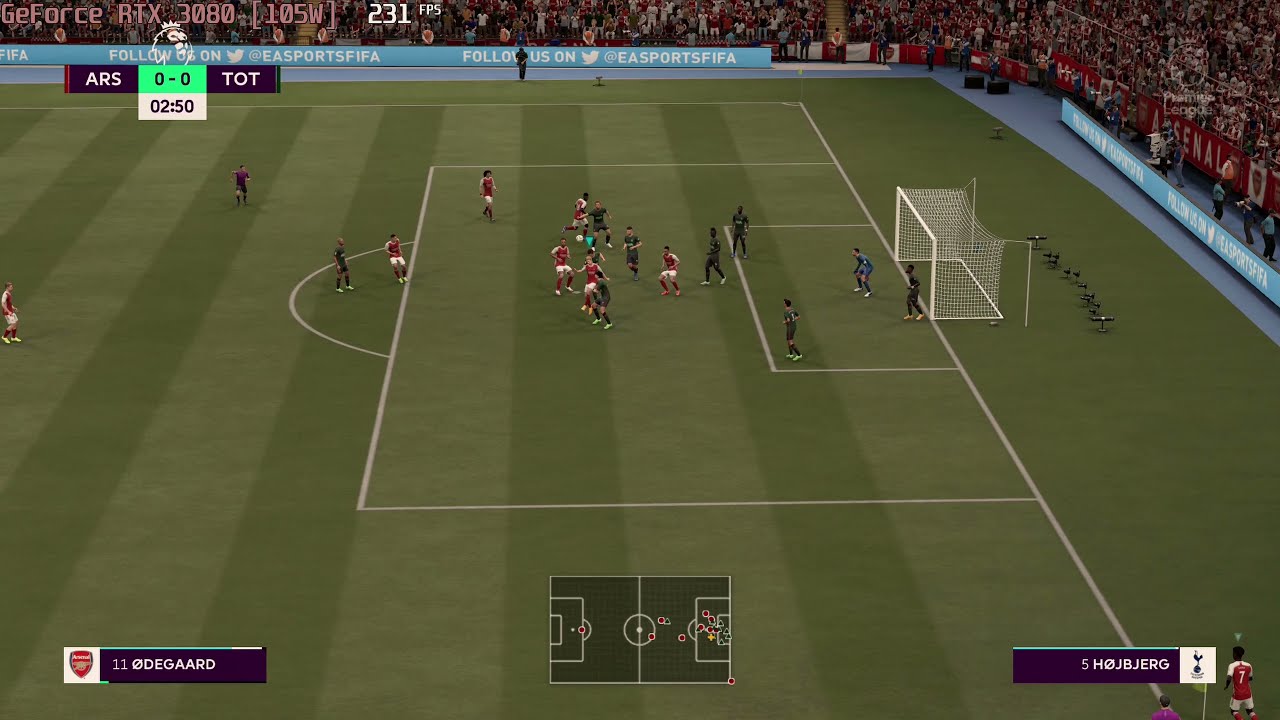 🎮 NVIDIA GeForce RTX 3080 [Laptop, 105W] - FIFA 21 gameplay benchmarks (1080p)