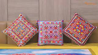 Keshav Creation Velvet Cushion Cover Set Of 3 Pcs