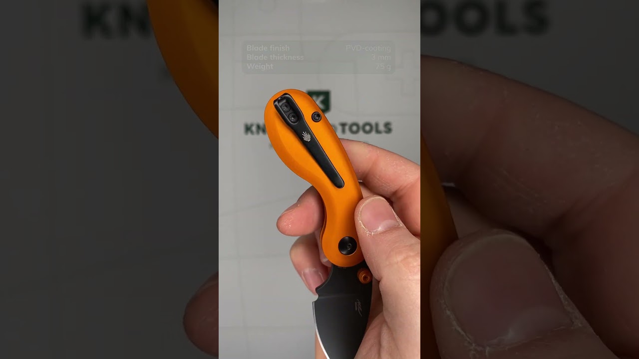 Kizer Microbe V2742A3 Black PVD, Orange Aluminum, pocket knife