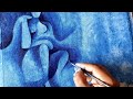 Abstract Figurative Painting Demo / Persian Blue / Only Using Single Color / Satisfying