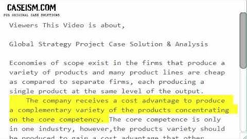 Global Strategy Project Case Solution & Analysis- Caseism.com