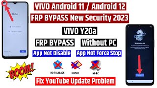 Vivo Y20a Frp Bypass | New Security 2023 (without pc) Fix YouTube update problem