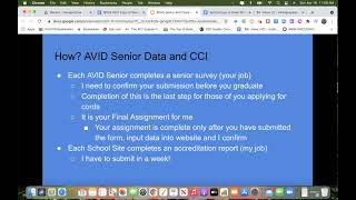 2021 AVID Senior Data Overview Screencast