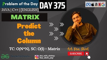 D-375 Predict the Column | Matrix |GFG POTD| GeeksForGeeks Problem Of the Day