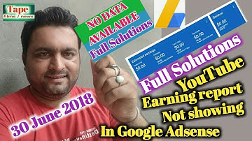 No data available || adsense not showing earning report today || youtube earning not show in adsense