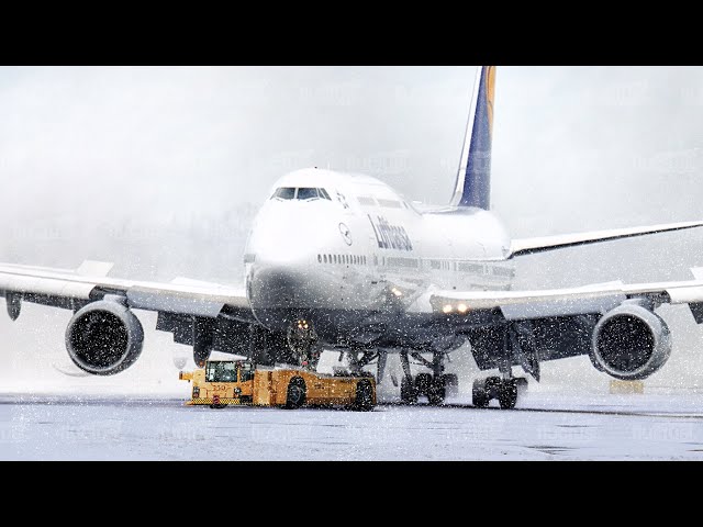 The Crazy Process of Starting Massive Frozen Aircraft During Snow Storm