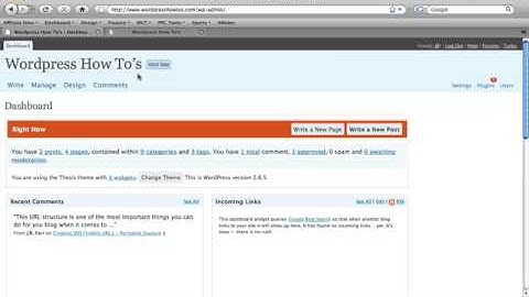 Tutorial of Wordpress Admin Dashboard