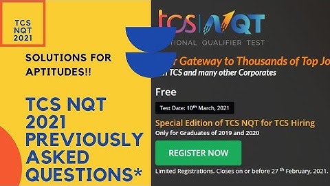 TCS NQT 2021|| Previously Asked Questions|| Solved Aptitude questions