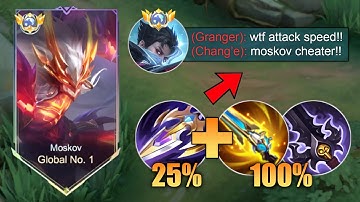 GLOBAL MOSKOV WTF ATTACK SPEED BUILD!! 200% SPEED HACK!?😱 (must try) - MLBB