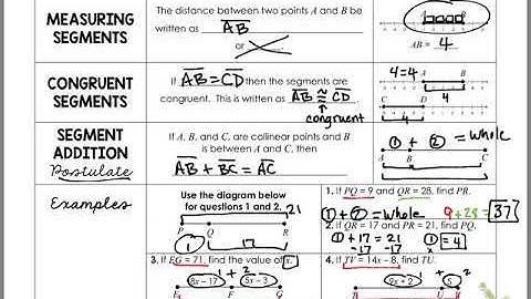 Unit 1 measuring segments and segment addition