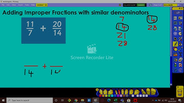 FRACTIONS- Adding Improper Fractions with different denominators
