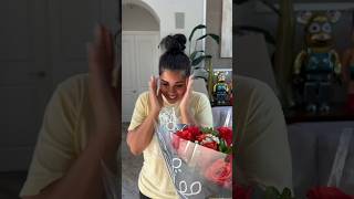 Dad surprises mom with roses then son gets jealous and does this #shorts