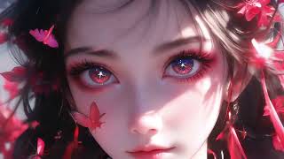 Chinese Fantasy Girl Crimson Butterfly Live Wallpaper