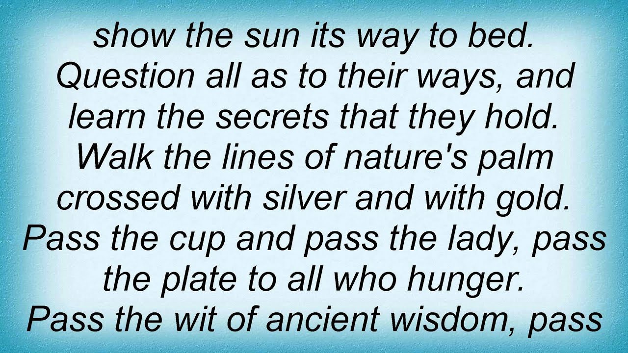 Jethro Tull Cup Of Wonder Lyrics YouTube