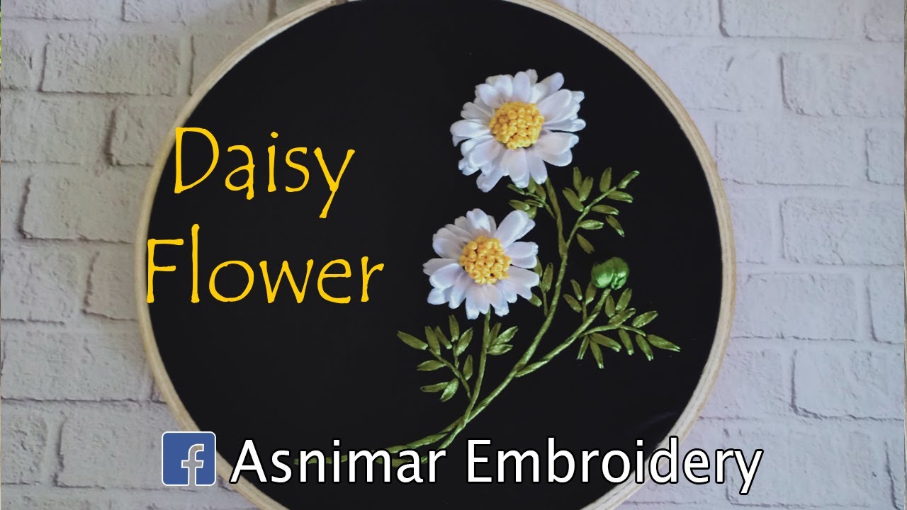 Ribbon Embroidery Design - Daisy Flower