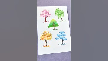 Cách Vẽ Cây Cối Đơn Giản Chỉ Với Vài Bước #shortsviral #hocve #mythuat #cayco #vecay #sangtao #art