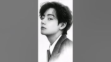 BTS V Drawing | How to draw BTS 😍 :tutorial#shorts