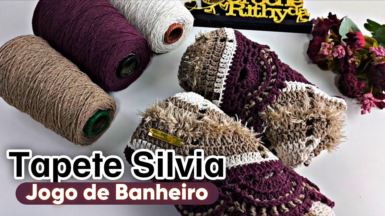 JOGO DE BANHEIRO DUAS PEÇAS MODELO SILVIA COMBINAÇÃO NOVA 🤩 @CROCHES DA ALINE