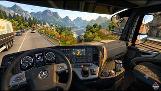 4K Realistic Mercedes truck | Euro Truck Simulator 2 Gameplay screenshot 1