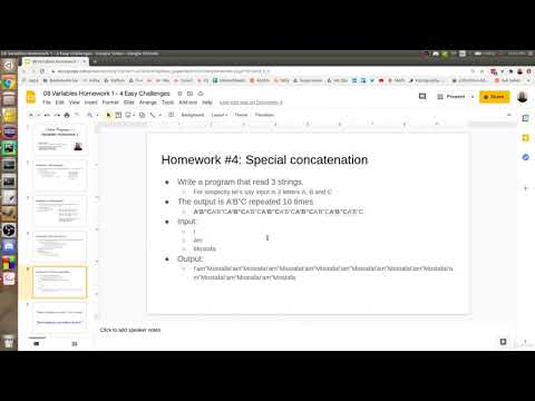 Variables Homework 1