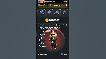 #hamster kombat 2 August daily cipher code 😱😱😱