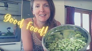 Left over fava beans (broad beans) from the garden? Freeze, fry or dip them!!