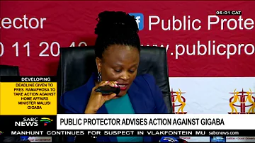 Public protector advises action against Gigaba