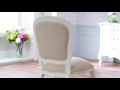 French Chateau White Painted Dining Chair - Linen Fabric French Chateau White Painted Dining Chair - Linen Fabric