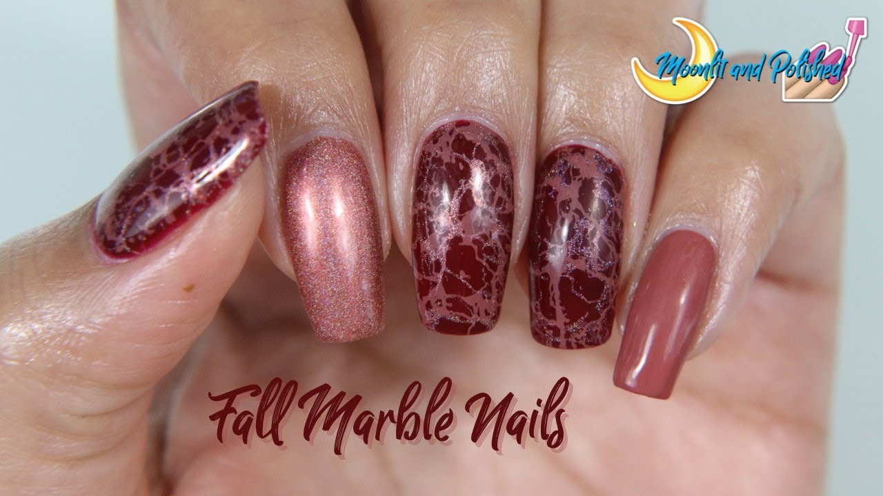 4. Step-by-Step Fall Marble Nails - wide 7