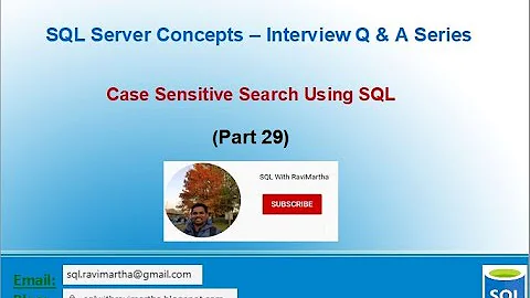 Case Sensitive Search in SQL | SQL Server | Collation Settings | Exact String Search in SQL V29