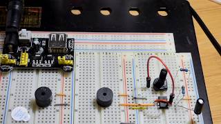 Active and passive buzzers demonstration using astable mode 555 timer