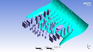Tsunami flood, ANSYS Fluent