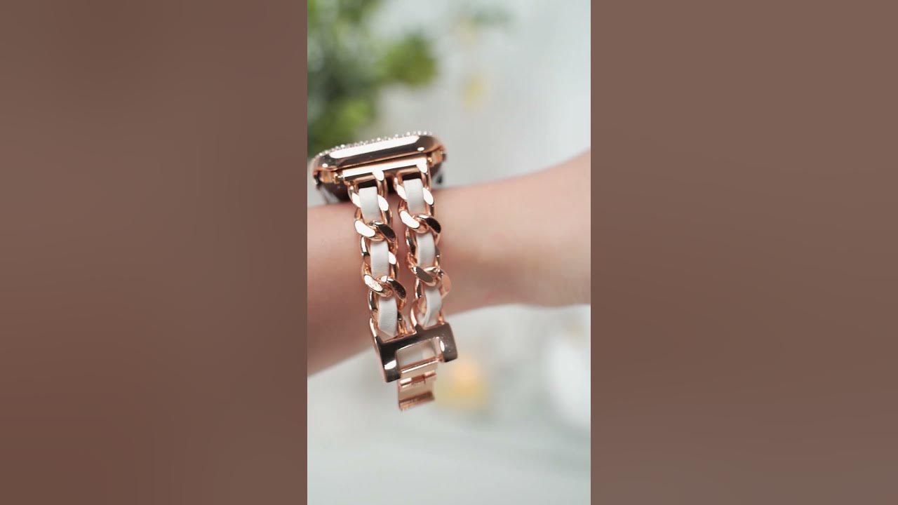 Rose Gold Bling Apple Watch Band Case & Band #applewatchband #outfit #watchband #shorts