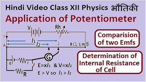 Applications of Potentiometer, Comparison of two emfs, Determination of internal resistance of cell