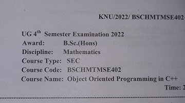 SEC Mathematics / Question Paper 2022 / B.Sc Hons / 4th Sem / Kazi Nazrul University