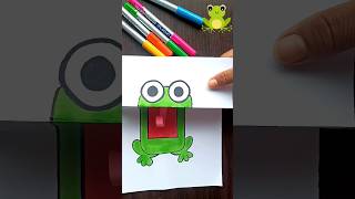 Famous Craft Idea🤩 Frog folding surprise 🐸#shorts #drawing #art Profile