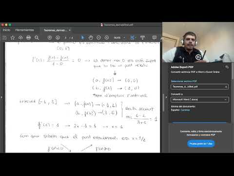 Propietats derivades - Teoremes Rolle, Valor Mitjà i Cauchy