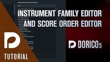 Instrument Families and Score Order Editors | Dorico 5.1
