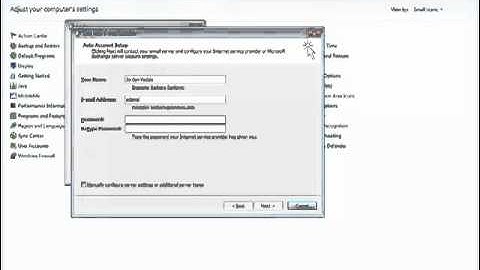 Configuring Exchange in Outook 2007 in Windows 7