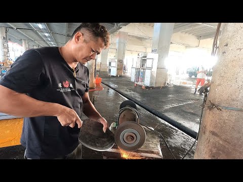 Marlin Cutting Skills/ Marlin Sashimi and Sushi - Taiwan Fish Market東港浤騰