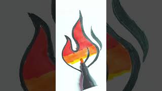 How To Color Fire/Painting tutoria #shorts  #satisfying  #CreativeArt