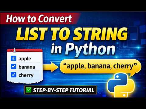How to Convert a List to a String in Python  | Python Interview Question With Interactive Quiz