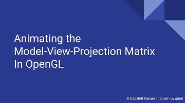 OpenGL Matrix Tutorial